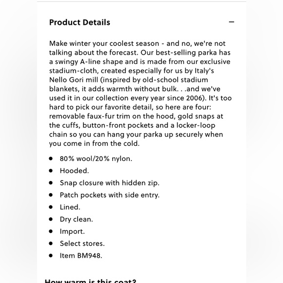 JCREW Tan Chateau parka in Italian stadium-cloth - Picture 5 of 13